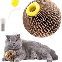HKM-1504061 Catnip Scratch Ball Toy for Cats - Eco-Friendly Refillable Natural Catnip, Combines Scratching and Playing, Reduces Obesity and Loneliness