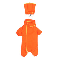 HKM-1504957 Waterproof Reflective Hooded Poncho for Medium and Large Dogs - Available in Black, Fluorescent Green, and Fluorescent Orange
