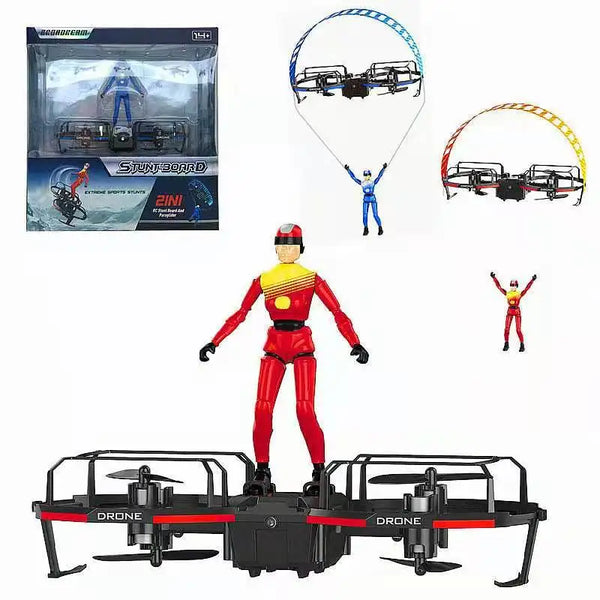 HKM-150547 3-in-1 2.4G Mini Remote Control Drone with Stunt Parachute for Kids