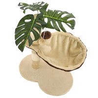 HKM-1505853 Beige and Brown Cat Scratching Post with Cozy Bed and Sisal Wrapped Bar, 50 cm Height
