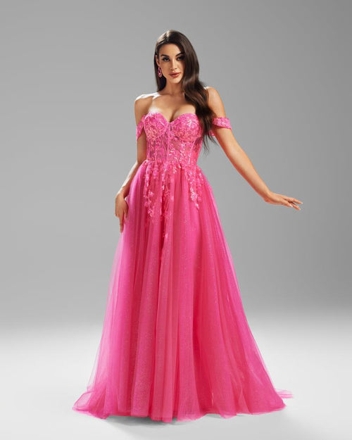 HKM-150675 Elegant Pink Evening Dress for Special Occasions - Model EZ25002