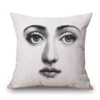 HKM-150675 Retro Black Beauty Cotton Linen Character Pillowcase for Sofa Decor
