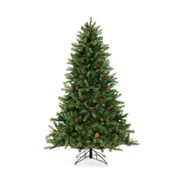 HKM-150739 6/7 FT Artificial Christmas Tree with Pine Cones and Adjustable Brightness Features