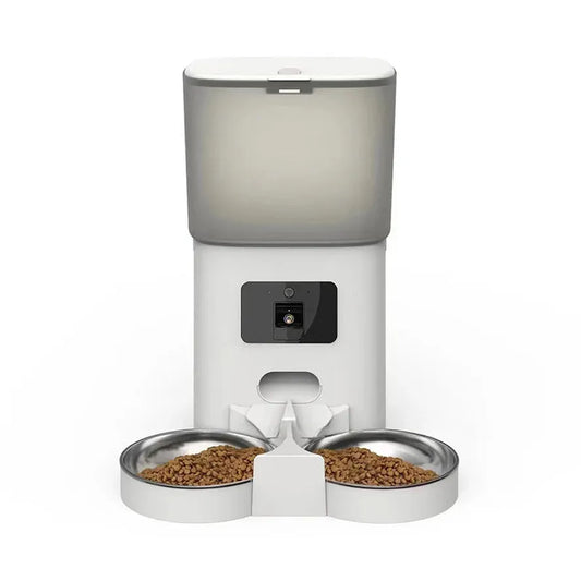 HKM-150739 Smart WiFi Automatic Pet Feeder with 6L Capacity and Integrated Camera