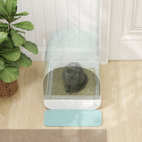 HKM-1508029 Enclosed Cat Litter Box with Lid, Drawer Design, Anti-Leakage, Easy Clean, Odor Control, Green