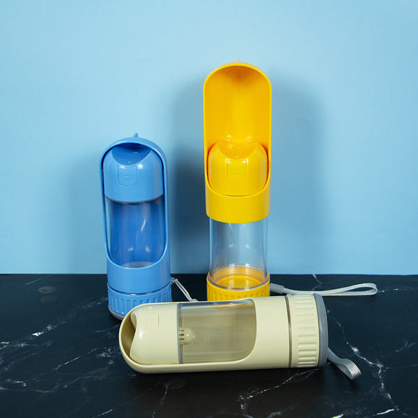 HKM-1508413 Multifunctional Portable Pet Cup - 350ml Folding Bowl in Iceberg Blue, Dynamic Yellow, Beige, and White