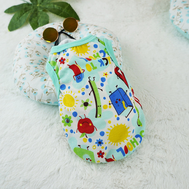 HKM-1508925 Cute Cartoon Dog Vest in Polyester ¨C Multiple Designs: Dinosaur World, Crown Dinosaur, Mermaid, Sizes XS to XL