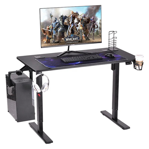 HKM-150995 Electric Adjustable Ergonomic Computer Desk for Gaming and Office Use, Black