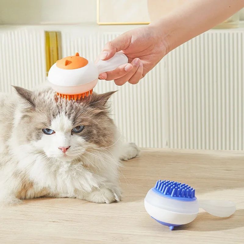 HKM-1510205 Automatic Pet Bath Brush with Soft Gel Massage and Hair Removal for Cats and Dogs, Suitable for Wet and Dry Use