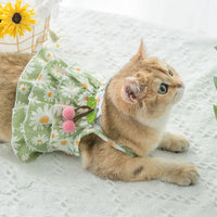 HKM-1510717 Daisy Print Summer Cat Suspender Dress in Green - Various Sizes Available