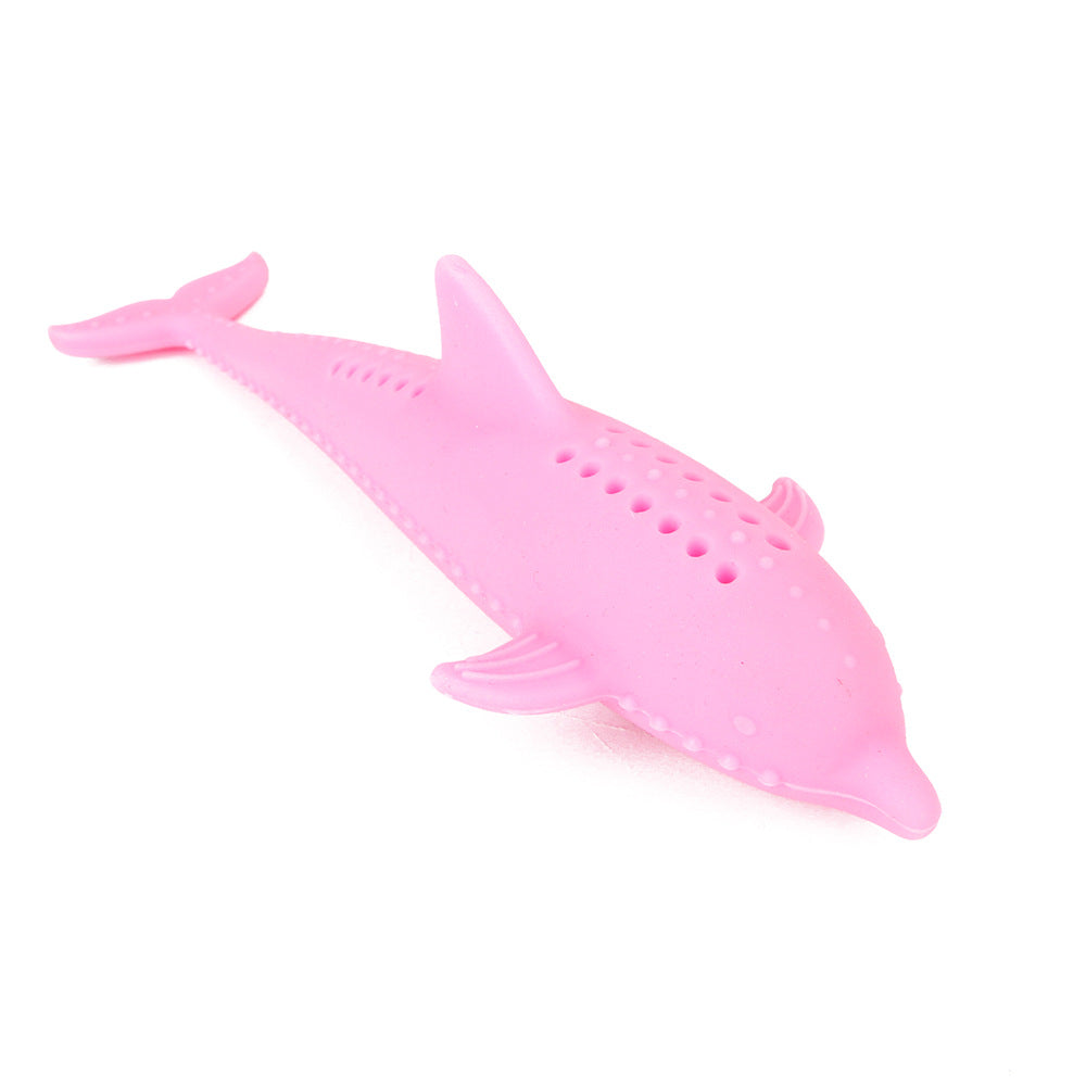 HKM-1510973 Catnip Silicone Fish Molar Stick for Dental Care and Stress Relief - 16x2.5cm