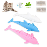 HKM-1510973 Catnip Silicone Fish Molar Stick for Dental Care and Stress Relief - 16x2.5cm