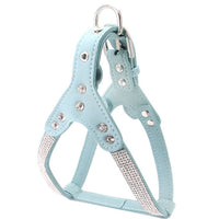 HKM-1511613 Soft Suede Leather Pet Chest Harness with Adjustable Sizing in Multiple Colors