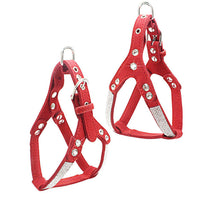 HKM-1511613 Soft Suede Leather Pet Chest Harness with Adjustable Sizing in Multiple Colors