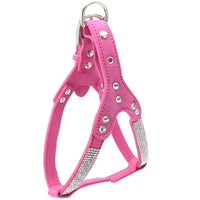 HKM-1511613 Soft Suede Leather Pet Chest Harness with Adjustable Sizing in Multiple Colors