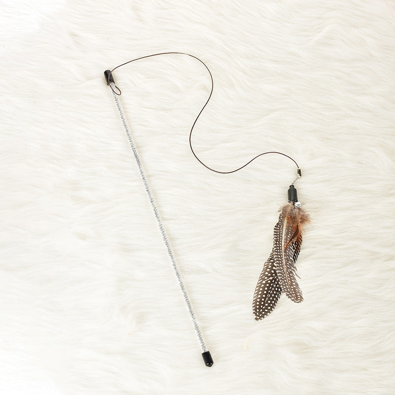 HKM-1513149 Interactive Feather Cat Toy on a Stick for Engaging Playtime