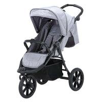 HKM-151315 All-Terrain 3-Wheel Baby Stroller with Easy One-Hand Fold and In-Seat Suspension