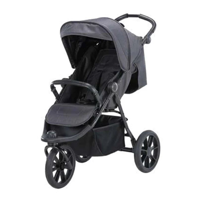 HKM-151315 All-Terrain 3-Wheel Baby Stroller with Easy One-Hand Fold and In-Seat Suspension