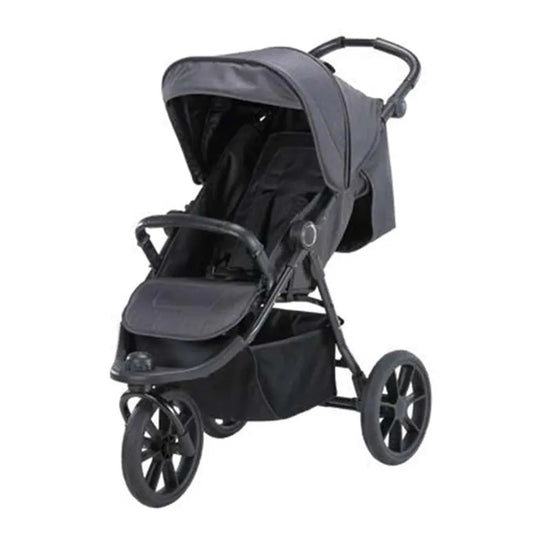 HKM-151315 All-Terrain 3-Wheel Baby Stroller with Easy One-Hand Fold and In-Seat Suspension