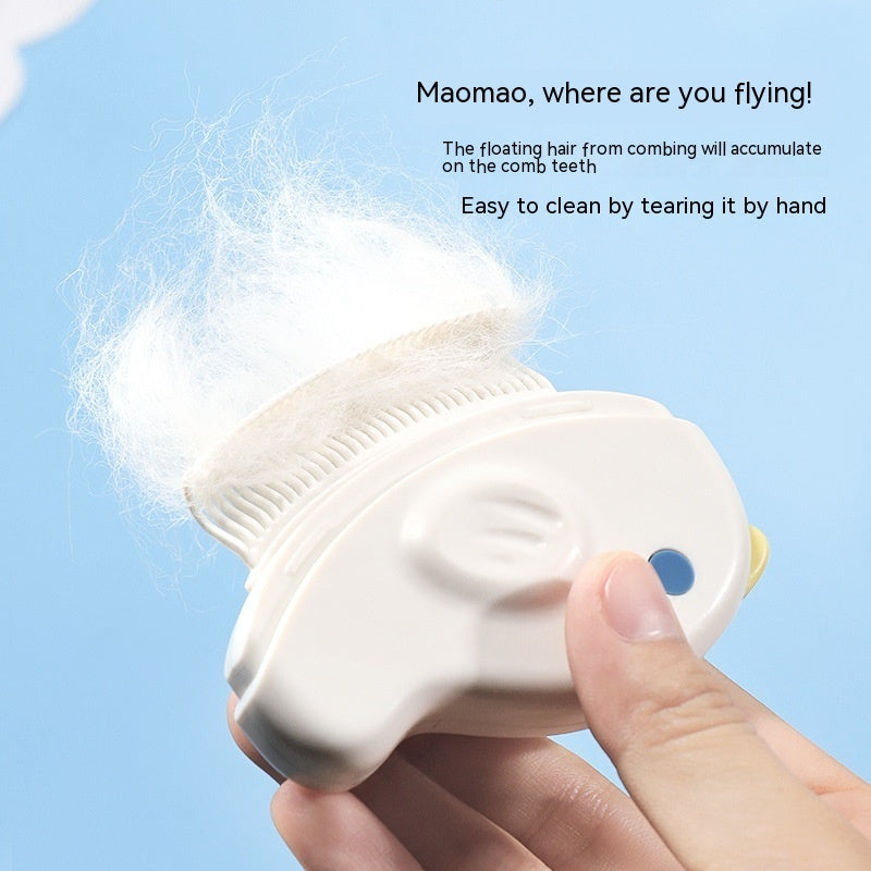 HKM-1513917 Deep Hair Removal & Massage Pet Comb for Cats - Milky White and Baby Blue