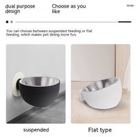 HKM-1514301 Magnetic Suction Pet Feeder - Cat and Dog Food Bowl, Plastic/Stainless Steel, 14x14x8CM