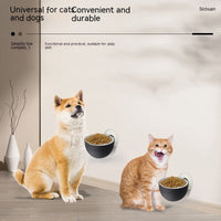 HKM-1514301 Magnetic Suction Pet Feeder - Cat and Dog Food Bowl, Plastic/Stainless Steel, 14x14x8CM