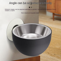 HKM-1514301 Magnetic Suction Pet Feeder - Cat and Dog Food Bowl, Plastic/Stainless Steel, 14x14x8CM