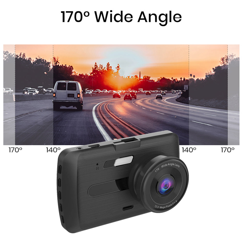 HKM-151443 1080P Dual Lens Car Dash Cam with Loop Recording and Night Vision