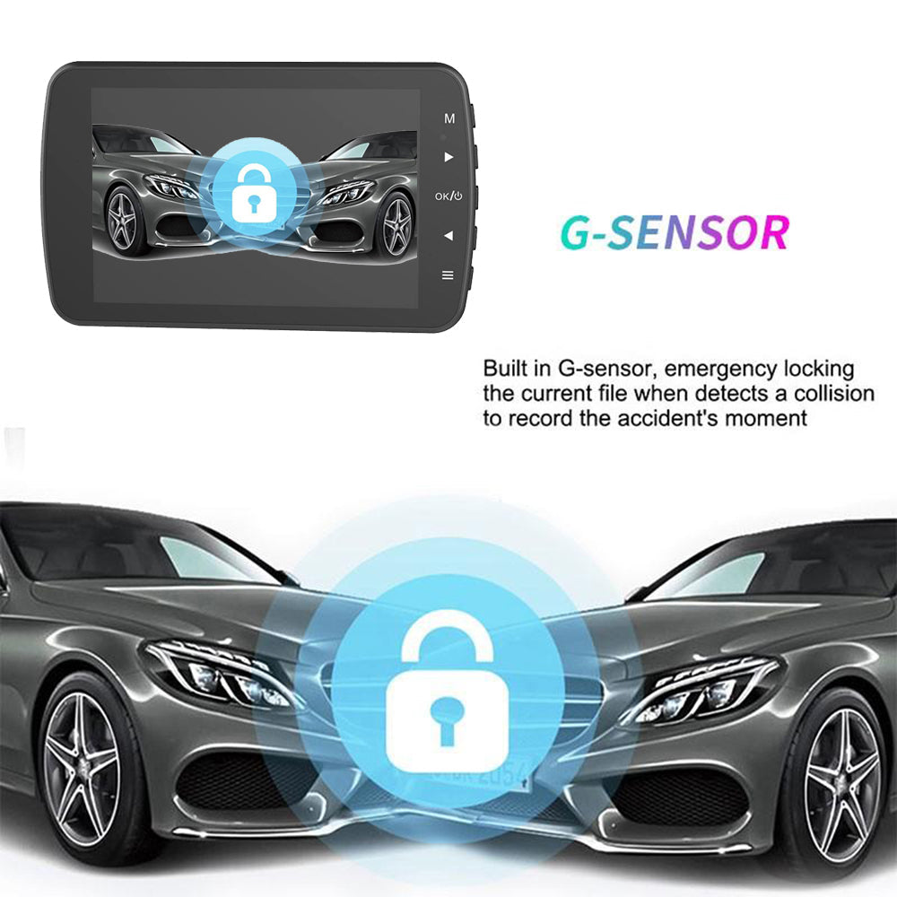 HKM-151443 1080P Dual Lens Car Dash Cam with Loop Recording and Night Vision