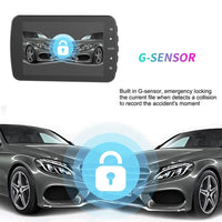 HKM-151443 1080P Dual Lens Car Dash Cam with Loop Recording and Night Vision