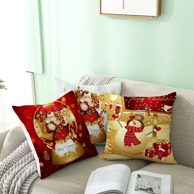 HKM-151507 Nordic Style Christmas Peach Skin Cushion Cover - 45x45cm, No Pillow Core