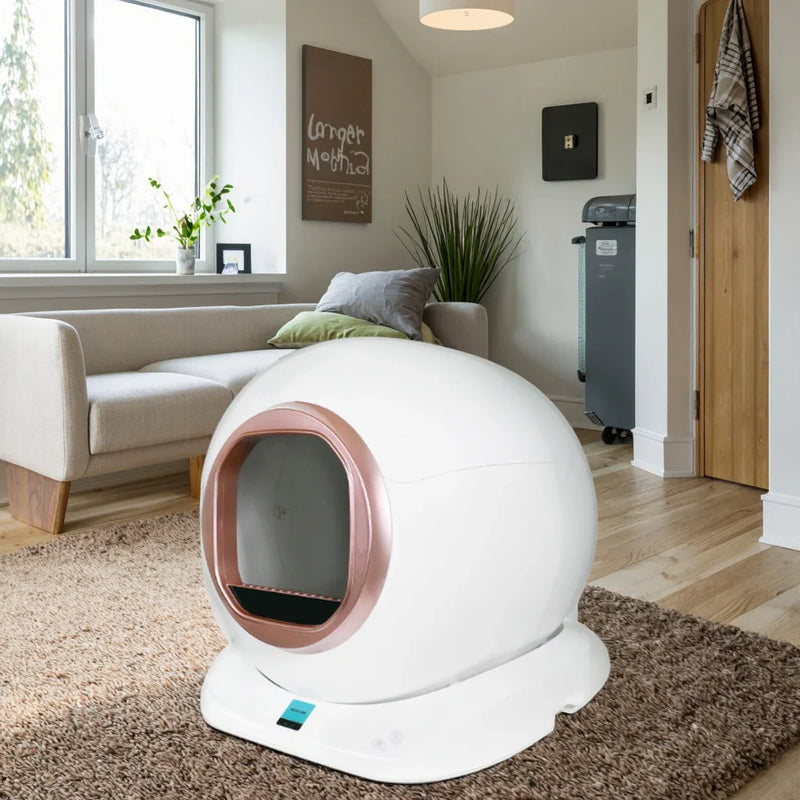 HKM-151571 Automatic Eco-Friendly Cat Litter Box with WiFi Remote Control and Deodorizing Feature, 65L Capacity