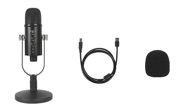 HKM-151635 Condenser Microphone for Live Streaming and Recording with USB Connection and Accessories