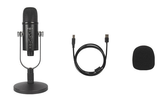 HKM-151635 Condenser Microphone for Live Streaming and Recording with USB Connection and Accessories