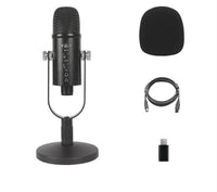 HKM-151635 Condenser Microphone for Live Streaming and Recording with USB Connection and Accessories