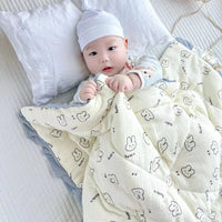 HKM-151699 Cozy Ruffled Cotton Quilt for Kids - Autumn & Winter Designs, 100x100cm