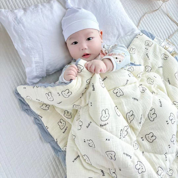 HKM-151699 Cozy Ruffled Cotton Quilt for Kids - Autumn & Winter Designs, 100x100cm