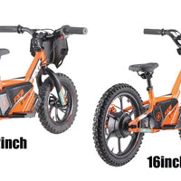 HKM-151699 Kids' 16-Inch Electric Balance Bike with Steel Fork and Disc Brake, 2-Speed, 350W Motor, for Ages 5+