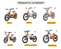 HKM-151699 Kids' 16-Inch Electric Balance Bike with Steel Fork and Disc Brake, 2-Speed, 350W Motor, for Ages 5+