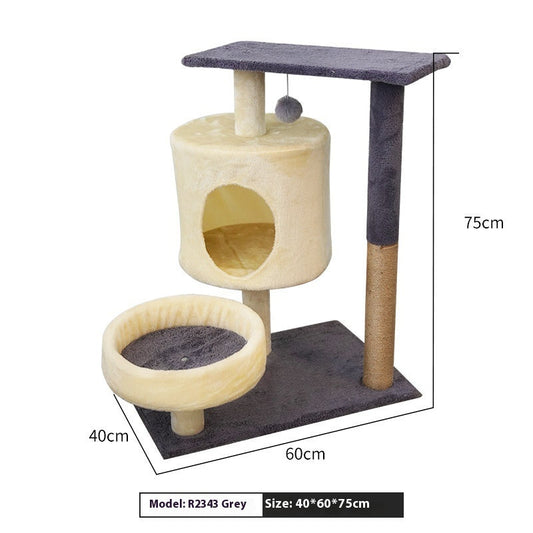 HKM-1518141 Simple Wooden Cat Climbing Frame in Gray and Brown - 40*60*75cm