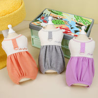 HKM-1518653 Casual Personalized Puppy Pajamas in Orange, Gray, and Purple for Dogs