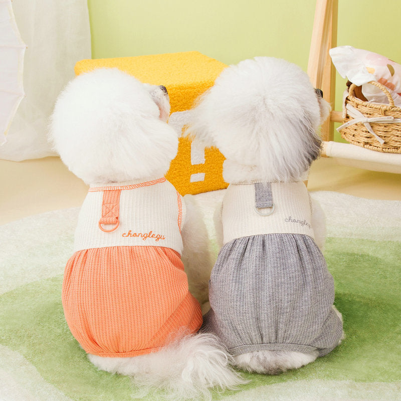 HKM-1518653 Casual Personalized Puppy Pajamas in Orange, Gray, and Purple for Dogs