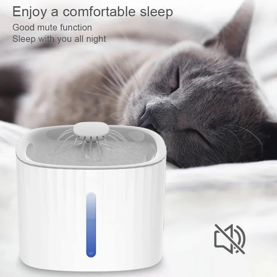 HKM-151891 3L Cat and Dog Water Fountain with Low Water Shut Off and Triple Filtration System