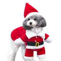 HKM-151891 Cozy Stretchable Santa Claus Pet Costume for Holiday Celebrations
