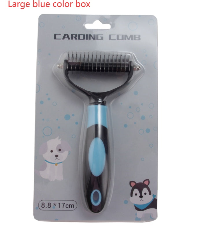 HKM-1519677 Pet Dematting Comb for Medium and Long-Haired Dogs and Cats - Stainless Steel Grooming Tool for Mat and Tangle Removal