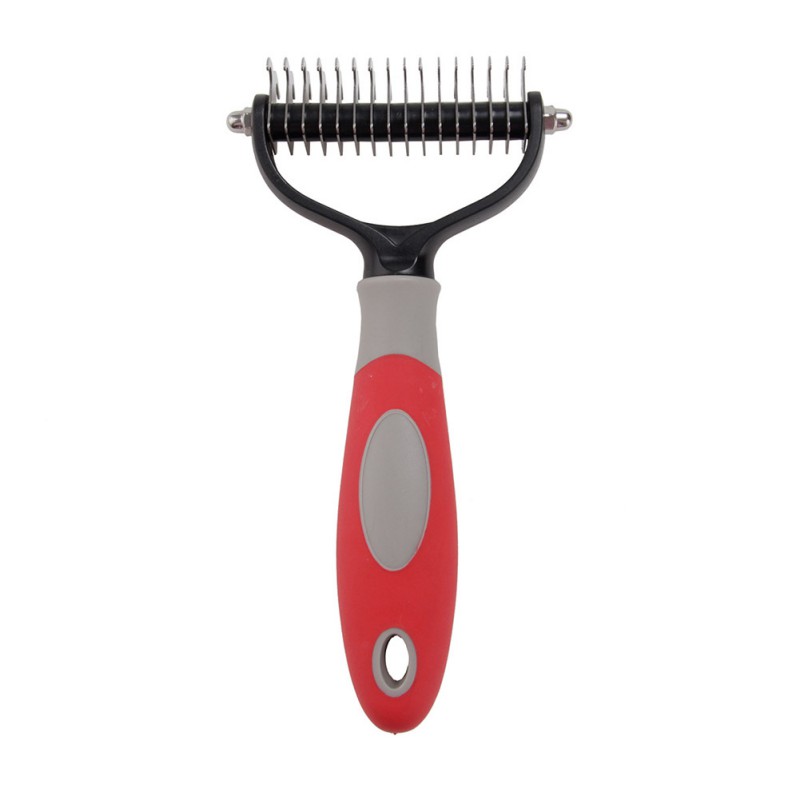 HKM-1519677 Pet Dematting Comb for Medium and Long-Haired Dogs and Cats - Stainless Steel Grooming Tool for Mat and Tangle Removal