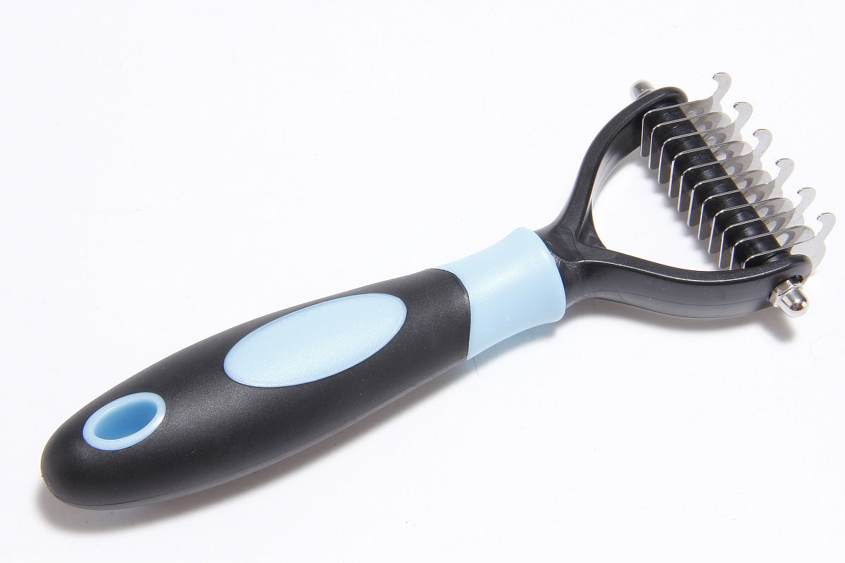HKM-1519677 Pet Dematting Comb for Medium and Long-Haired Dogs and Cats - Stainless Steel Grooming Tool for Mat and Tangle Removal