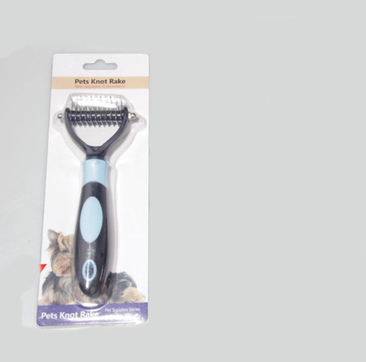 HKM-1519677 Pet Dematting Comb for Medium and Long-Haired Dogs and Cats - Stainless Steel Grooming Tool for Mat and Tangle Removal