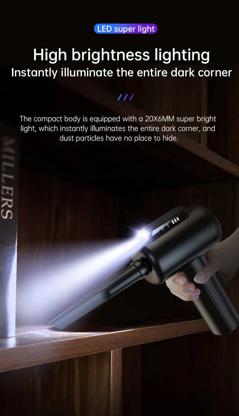 HKM-152019 High Power 14000Pa 4-in-1 Handheld Multifunctional Vacuum Cleaner for Car, Home, and Office - Wet/Dry Use