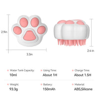 HKM-1521341 4-in-1 Steam Cat Brush for Grooming, Hair Removal, and Pet Massage